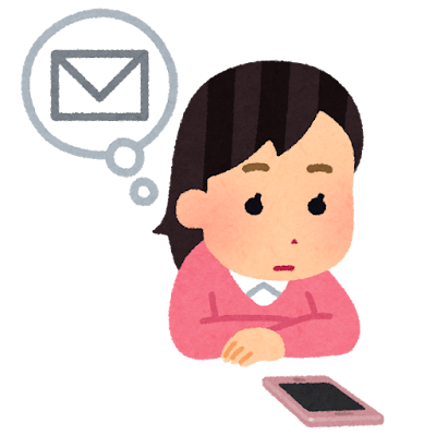 メールを待つ人のイラスト