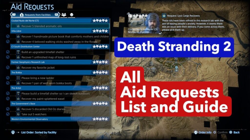 Death Stranding 2: All Aid Requests List and Guide